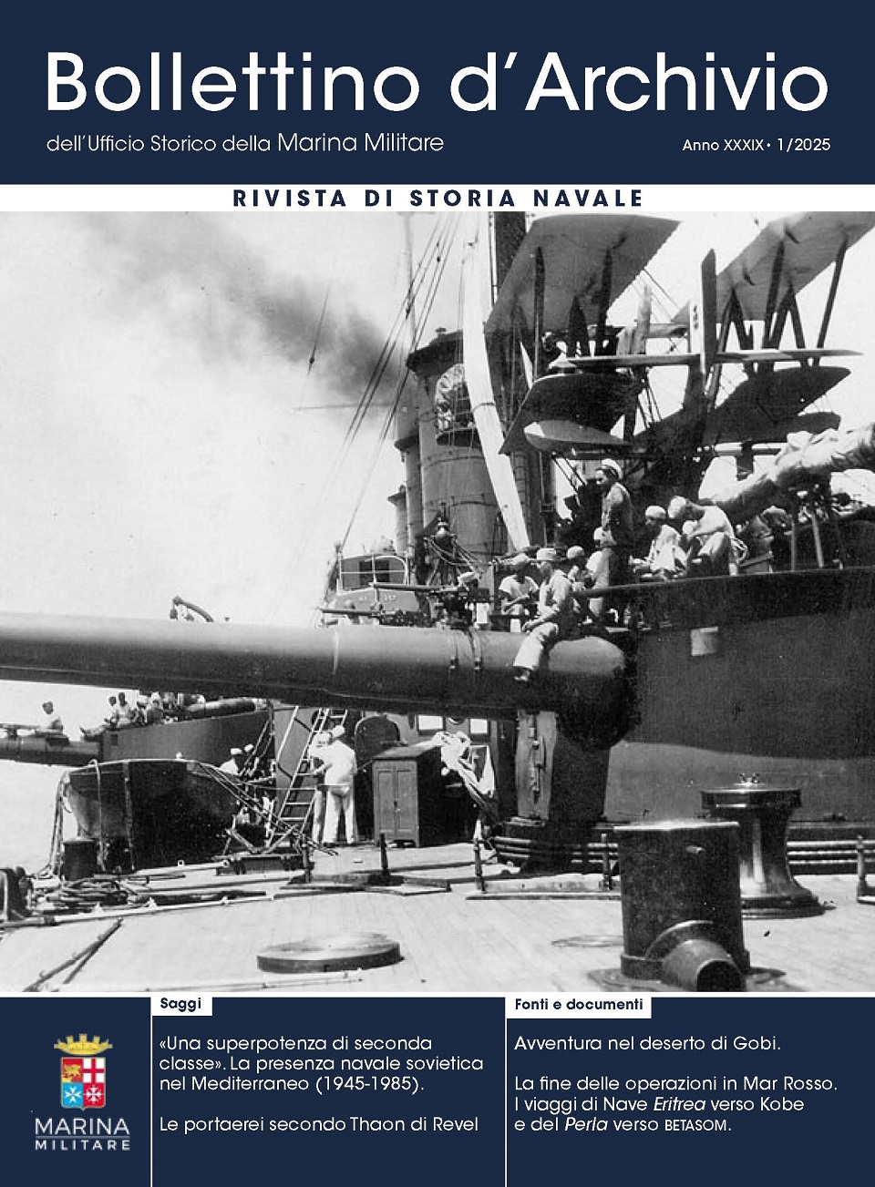 Immagine della copertina del Bollettino d'Archivio edito dall'Ufficio Storico della Marina